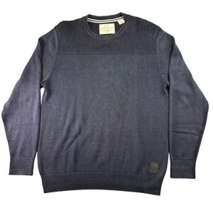 Weatherproof Vintage Men Crewneck Knit Sweater Medium Regular Fit Black Pullover